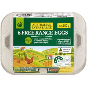 Woolworths 6 Extra Large Free Range Eggs 350g