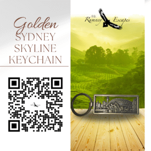 Golden Sydney Skyline Keychain